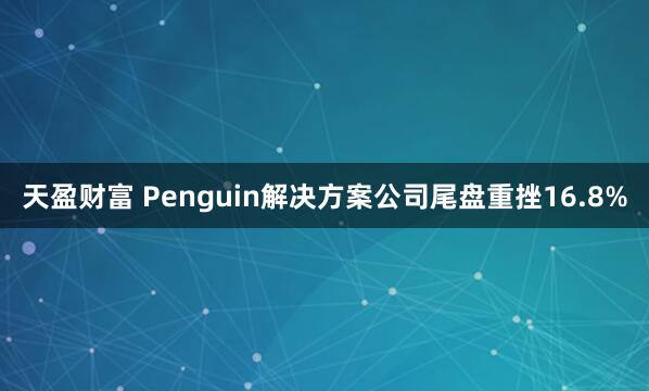天盈财富 Penguin解决方案公司尾盘重挫16.8%